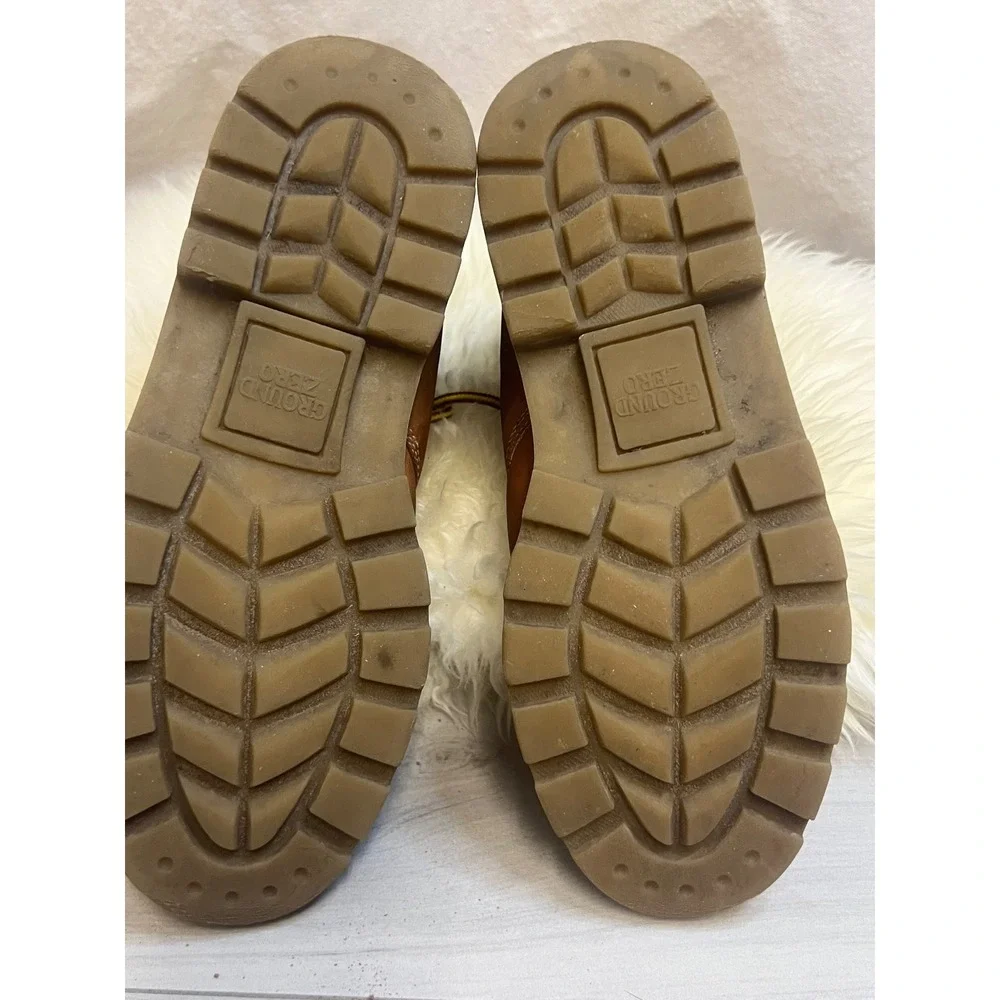 Ground Zero Work Boots Thinsulate Leather Tan Ankle Sz 5.5M Anti Static Utility